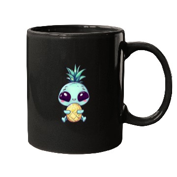 Discover Alien with Pineapple Punk Hairstyle Mugs