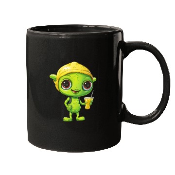 Discover Refreshing Alien Lemonade: Green & Yellow Blend Mugs