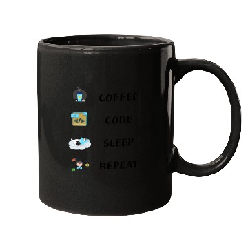 Discover COFFEE CODE SLEEP REPEAT Mugs