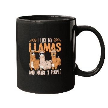 Discover I like my llamas and maybe 3 people alpaca Mugs