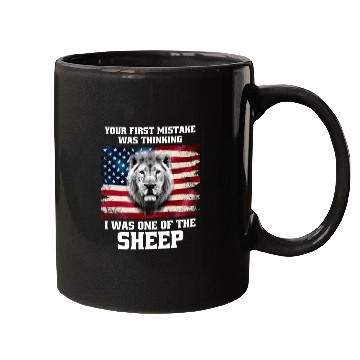 Discover American flag and lion Mugs