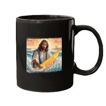Discover Surfing Jesus Mugs
