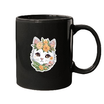 Discover Cat and Flowers Mugs