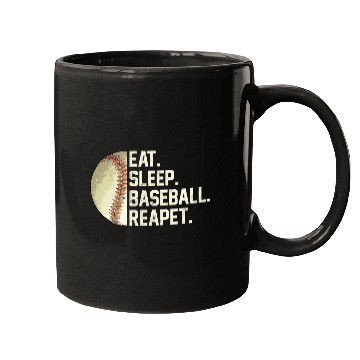 Discover Eat Sleep Baseball Repeat Funny Baseball Softball Mugs