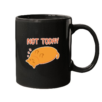 Discover Not today Lazy orange cat Mugs