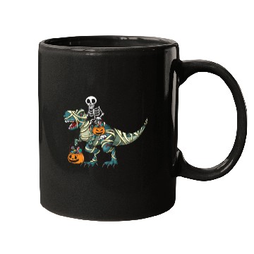 Discover Skeleton Dinosaur Pumpkin Cool Creepy Halloween Mugs