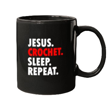 Discover Jesus Crochet Sleep Repeat Novelty Hobby Mugs