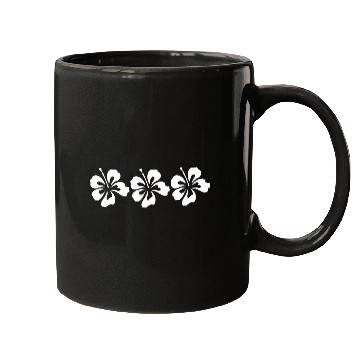 Discover Three White Hibiscus Mugs