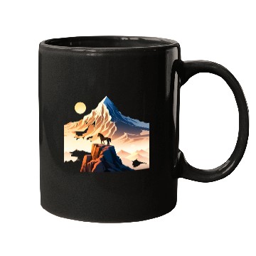 Discover Horse running to mountain Mugs
