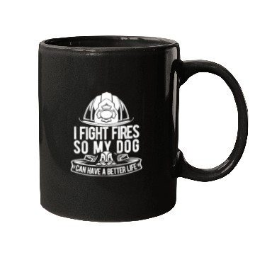 Discover Firefighter Thin Red Line Dog Mugs