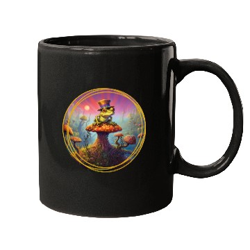 Discover Psychedelic Frog with a Hat Mugs