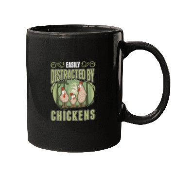 Discover Easily Distracted By Chickens Chicken Mugs