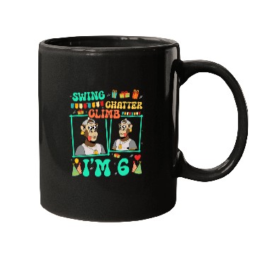 Discover Swing Chatter Climb I'm 6 Monkey Lover Kid 6th Mugs