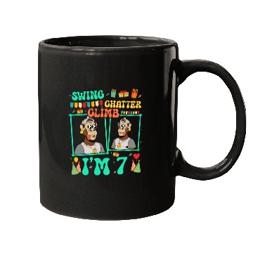 Discover Swing Chatter Climb I'm 7 Monkey Lover Kid 7th Mugs