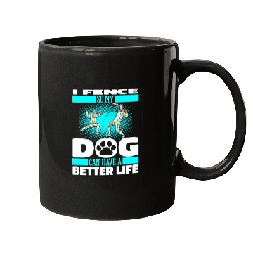 Discover Fencing Fencer Dog Mugs