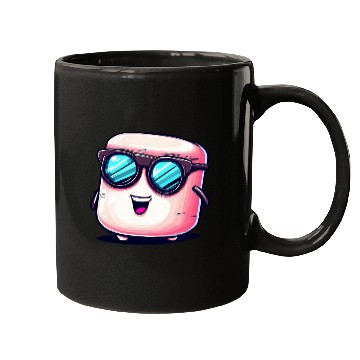 Discover Cool Marshmallow with Sunglasses: Casual Design Mugs