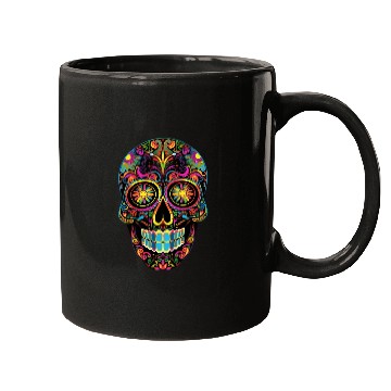 Discover Neon Sugar Skull: Jack Skellington Design Mugs