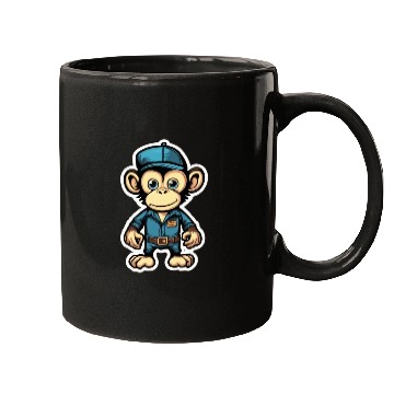Discover Monkey Cute Monkey with Cap Monkey Mugs