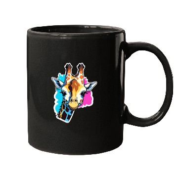 Discover Giraffe Color Splash Giraffe Head Mugs