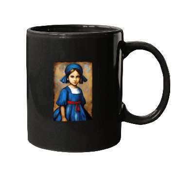Discover Girl in Blue Dress Mugs