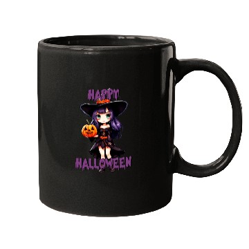 Discover Happy Halloween purple witch Mugs