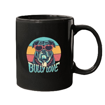 Discover Dog Love Bully Retro Mugs Dog owner Bully lover