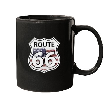 Discover Route 66 - American Flag Mugs