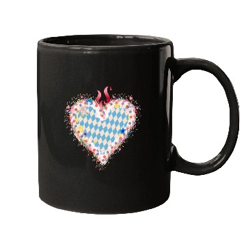 Discover Gingerbread heart shape blue white Bavarian style Mugs