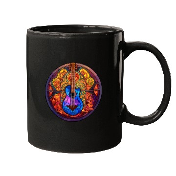 Discover Funny Mosaic Art - Stained Glass Art Guitar Mugs