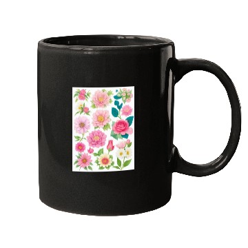 Discover Blooming Crimson and coral Spring Flowers Mugs