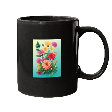 Discover Peach and Pink Spring Flowers Mugs