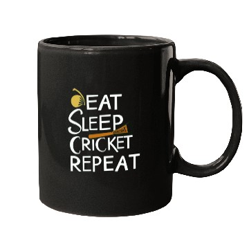 Discover Eat Sleep Cricket Repeat: Cricket Lover's Mugs