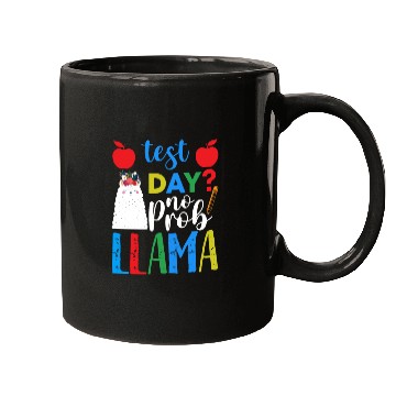 Discover Test Day No Prob-llama Llama Teacher Testing Day Mugs