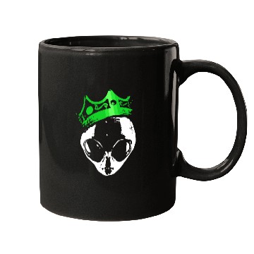 Discover King Alien Green Crown Funny Ufo Science Fiction Mugs