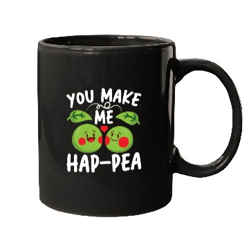 Discover You Make Me Hap-pea for a Husband Wife Bride Mugs