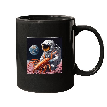 Discover Astronaut in space with shrimp Mugs
