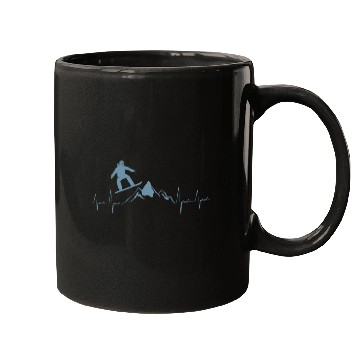 Discover Snowboarder Heartbeat Snowboarding Heart Beat Mugs