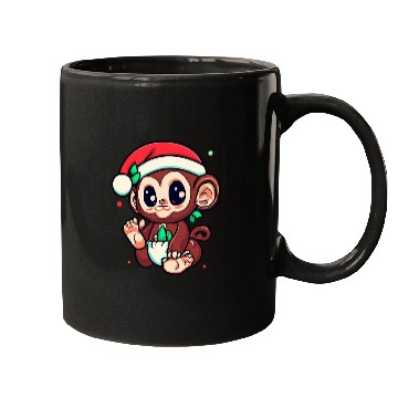 Discover Cute Baby Monkey Christmas Mugs
