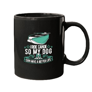 Discover Canoe Canoeing Canoeist Dog Mugs
