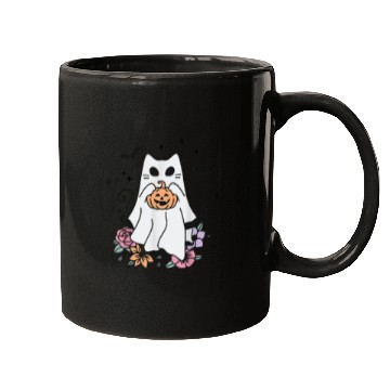 Discover Stay Spooky Halloween Ghost Cat Mugs