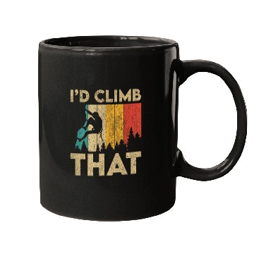 Discover I'd Climb That Funny Vintage Rock Climbing Boulder Mugs