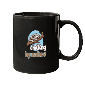 Discover Chilling by Nature Sloth Chilling Relaxing Mugs