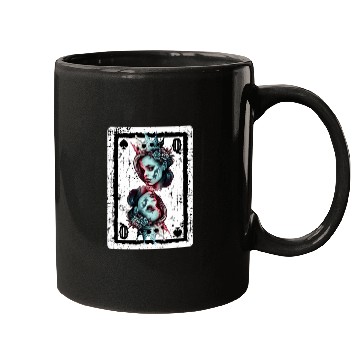 Discover Queen of Spades Gothic Card Game Halloween Creepy Mugs