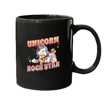 Discover Unicorn Rockstar Magical Guitar Rainbow Mugs