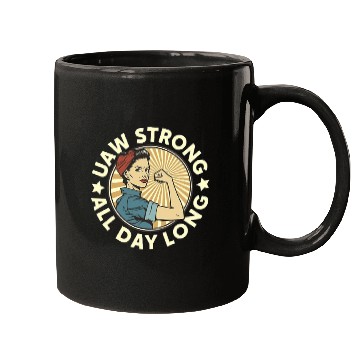 Discover UAW strong all day long UAW Strike Red Mugs