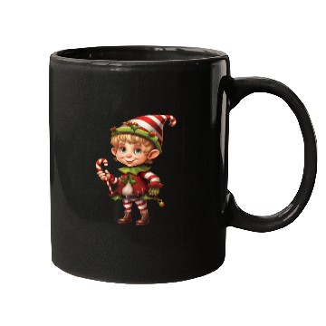 Discover Christmas Elf Candy Cane X-Mas Pajamas Party Mugs