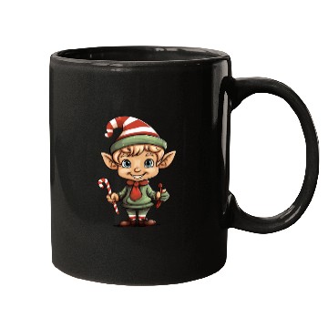 Discover Christmas Elf Candy Cane X-Mas Pajamas Party Mugs