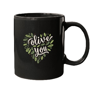 Discover olive you funny romantic double meaning gift Mugs