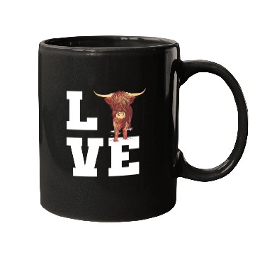 Discover Love Scottish Highland Cow Outfit Mugs