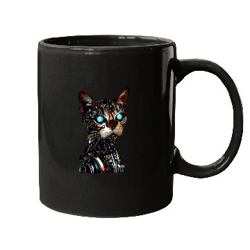 Discover Cyborg cat robot Mugs